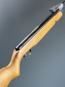 Webley Vulcan .22 air rifle with semi-pistol grip, raised cheek piece and adjustable sights,