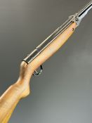 Webley Mark 3 .22 under-lever air rifle with named plaque inset to the stock, semi-pistol grip and