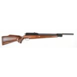 FX Logun Axsor .22 PCP air rifle with chequered semi-pistol grip and forend, raised cheek piece,
