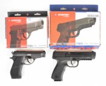 Two Crosman .177 CO2 air pistols, PFM16 serial number 24H024709 and PSM45 serial number 24H040725,