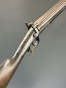 William, Moore & Co 12 bore pinfire side by side hammer action shotgun with named and engraved