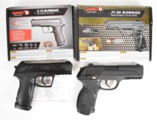 Two Gamo .177 CO2 air pistols C-15 Blowback and PT-85 Blowback, each with composite grips, two 8