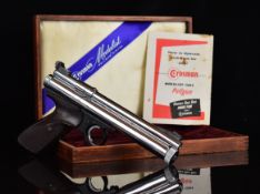 Crosman Model Medalist 150C Pellgun .22 CO2  air pistol with chrome finish, chequered composite