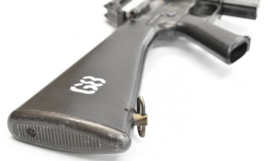 Plug Weapons Unnamed 6mm blank plug firing M16 assault style rifle with composite ...