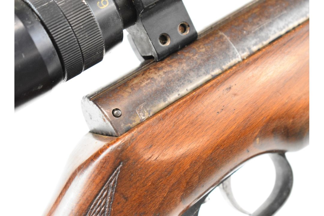 Weihrauch HW77 K .22 underlever air rifle with chequered semi-pistol grip, raised cheek piece, - Image 8 of 17