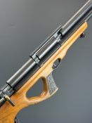 SMK .177 PCP carbine air rifle with Artemis P15 stock, textured thumb-hole grip, sling mounts and