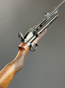 Webley Service Mark II .22 air rifle with interchangeable barrel, folding peep-hole target sights,