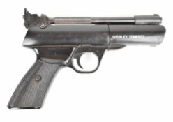 Webley Tempest .22 target air pistol with shaped and chequered composite grips and adjustable sights