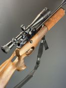Theoben Rapid Mk II .20 air rifle with Gary Cane stock, textured thumb-hole grip and forend,
