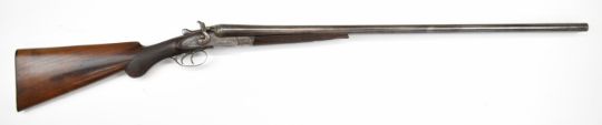 R Watson 16 bore side by side hammer action shotgun with named and ...