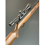 Weihrauch HW57 .177 underlever air rifle with chequered semi-pistol grip, raised cheek piece,
