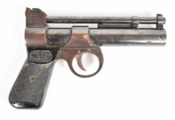 Webley Junior .177 air pistol with named and chequered composite grips and adjustable sights, serial