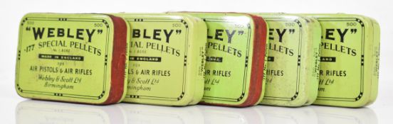 Three tins of Webley .177 Special Pellets No.1 Bore Made in England for Air Pistols & Air Rifles