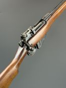 Short Magazine Lee Enfield (SMLE) No 4 Mk 2 .303 bolt-action rifle with storage compartment to the