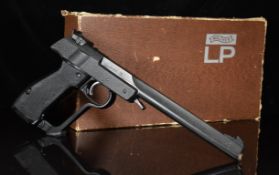 Walther Luftpistole Model LP 3 .177 target air pistol with named, shaped and chequered composite