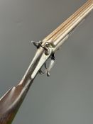 Alexander Henry 12 bore side by side hammer action shotgun with named and engraved locks, engraved