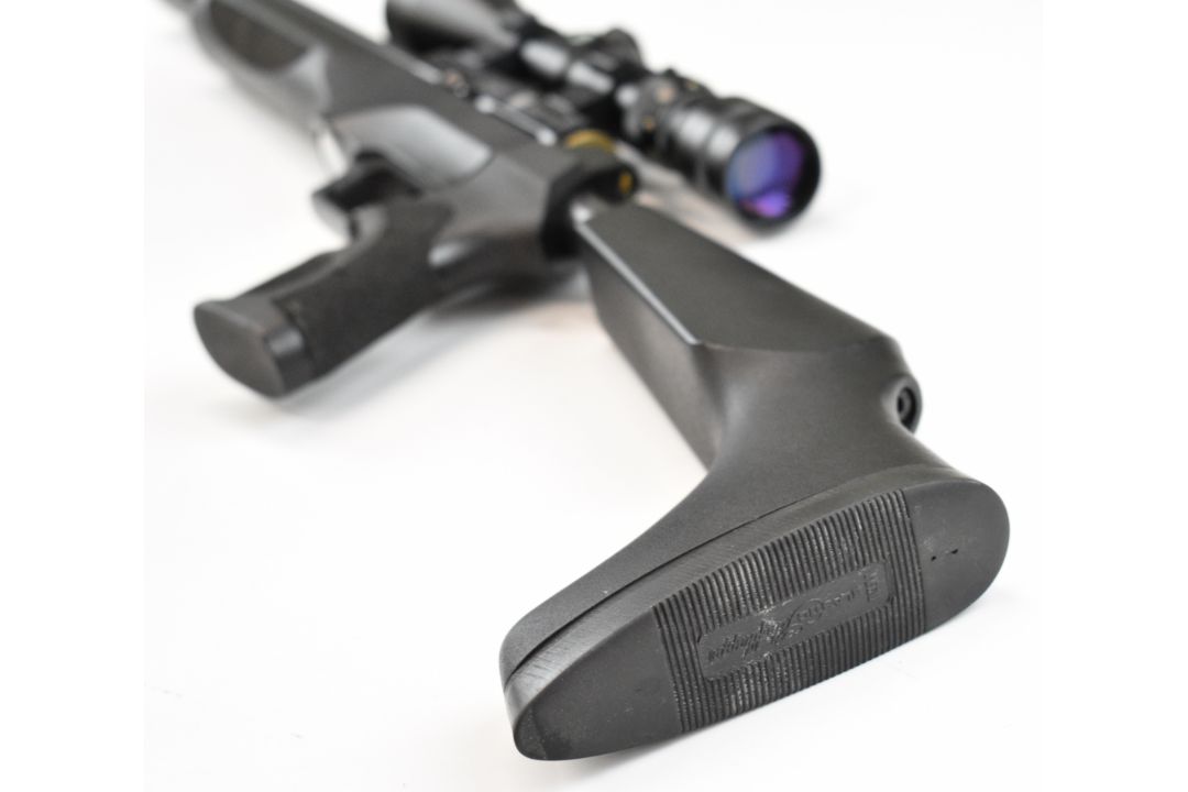 RWS Scimitar .22 PCP air rifle with composite stock, textured pistol grip, sound moderator, 8-shot - Image 5 of 14