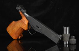 Drulov DU-10.177 CO2  target match air pistol with shaped and textured wooden grip and adjustable