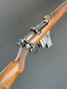 BSA Lee-Enfield No.4 Mk I .45ACP carbine rifle with chequered semi-pistol grip and forend, sling