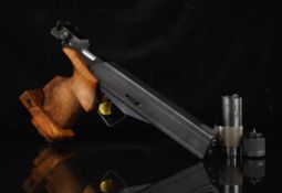 Drulov DU-10.177 CO2  target match air pistol with shaped and textured wooden grip and adjustable
