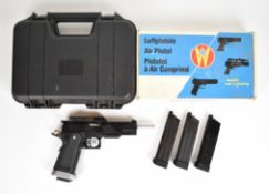 ASGK Ops MRP .22 CO2 airsoft pistol with four multi-shot magazines, textured composite grips and