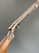 BSA Standard .22 under-lever air rifle with named and chequered semi-pistol grip and adjustable
