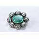 An early Victorian brooch set with a cushion cut emerald of approximately 4.2ct surrounded by - Image 3 of 3