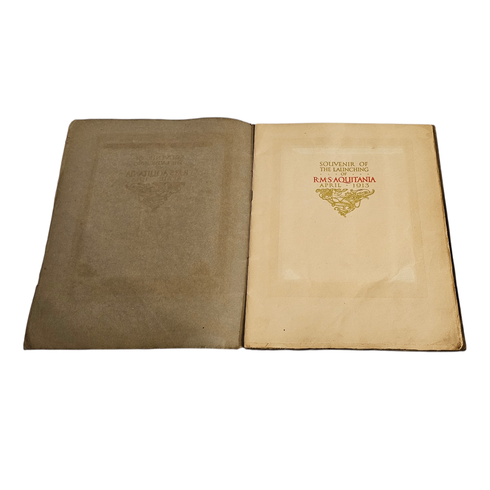 CUNARD LINE: SOUVENIR OF THE LAUNCHING OF R.M.S. AQUITANIA, APRIL 1913 A scarce original softcover - Image 2 of 8