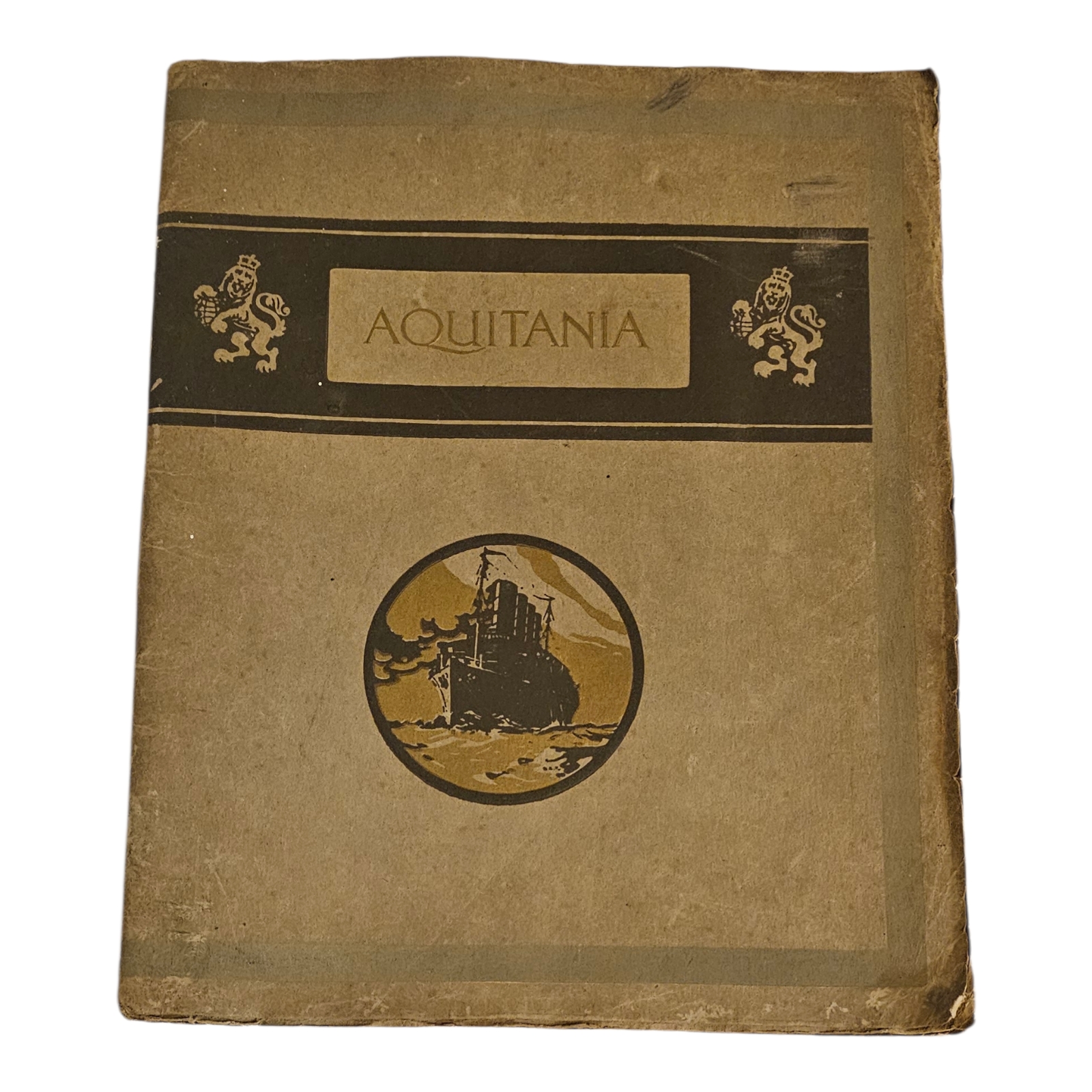 CUNARD LINE: SOUVENIR OF THE LAUNCHING OF R.M.S. AQUITANIA, APRIL 1913 A scarce original softcover