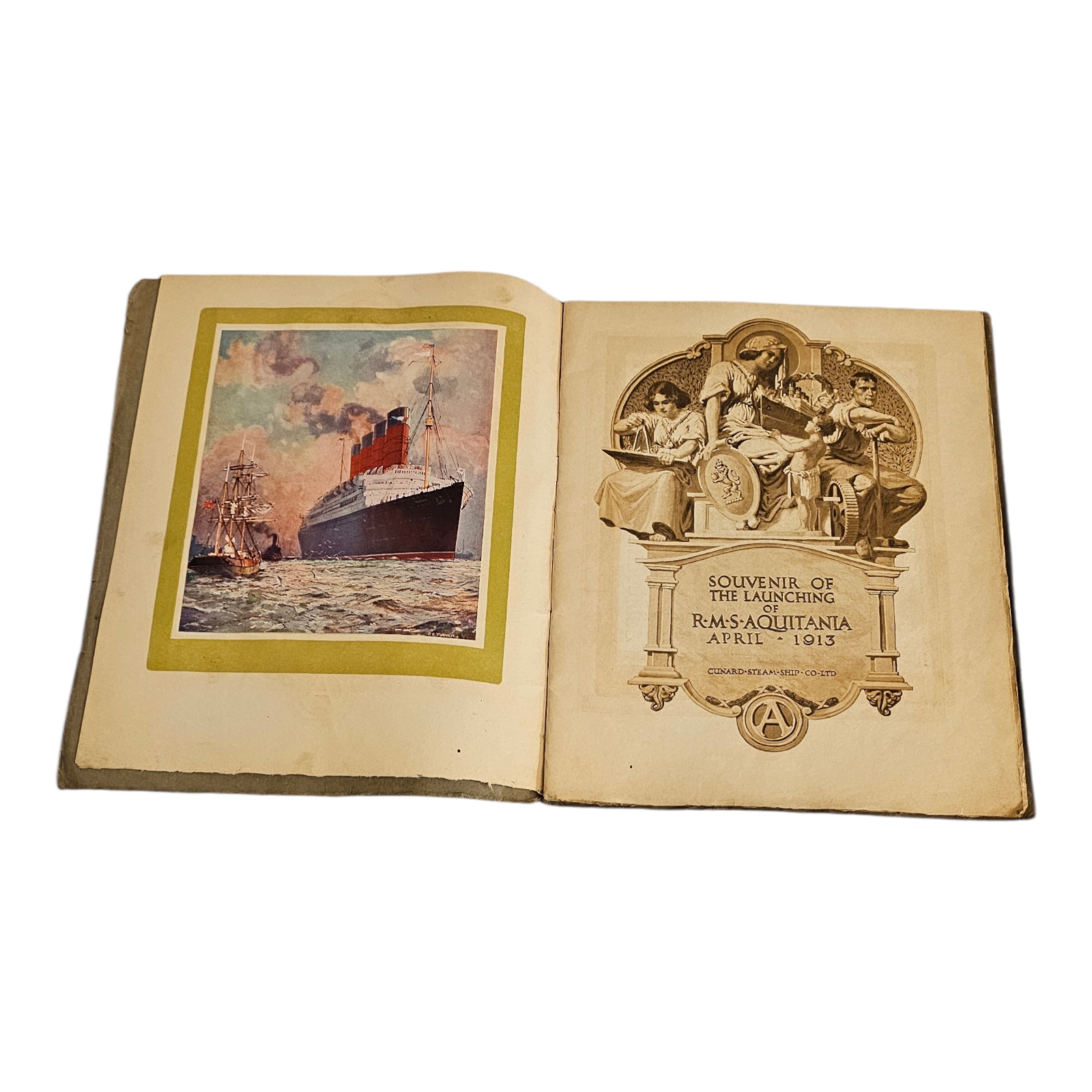 CUNARD LINE: SOUVENIR OF THE LAUNCHING OF R.M.S. AQUITANIA, APRIL 1913 A scarce original softcover - Image 3 of 8