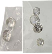 A NEAR PAIR OF 1/4CT LOOSE DIAMONDS Round brilliant cut, together with a pair of .10ct diamonds