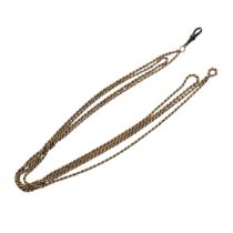 AN EARLY 20TH CENTURY 9CT GOLD GUARD ROPE TWIST CHAIN. (approx 47.5g, approx 160cm) Condition: