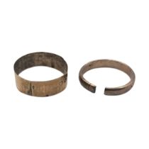 TWO EARLY 20TH CENTURY 9CT GOLD WEDDING RINGS To include a wide band. (approx total weight 2.7g,