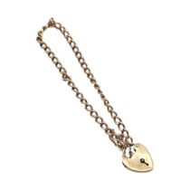 A VINTAGE 9CT GOLD BRACELET Plain form, with heart form clasp. (approx 9g) Condition: good