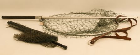 A salmon gye net and a folding trout net