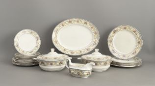 A 1930s-40s part dinner service by S. Bridgwood & Son, Longton - green printed factory marks,