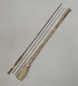 A J. Bernard (45 Pall Mall) trout rod - 8 ft., two-piece with spare tip, in its maker's canvas