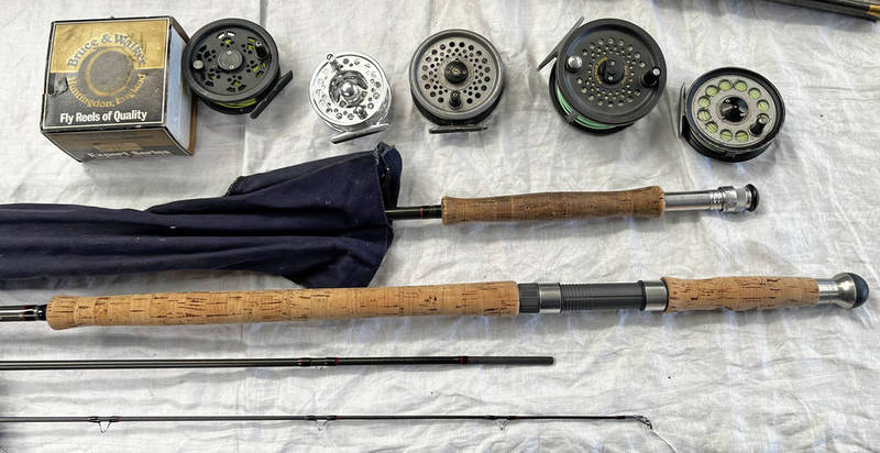 FISHING - GREYS OF ALNWICK SPEYMASTER #9/10 3 PIECE ROD, BISON LA 3/4 REEL, PRIDEX REEL,