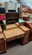 ART DECO SATIN BIRCH DRESSING TABLE.