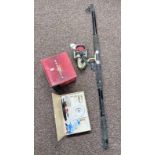 EXTENDING FISHING ROD WITH RED WOLF SPINNING REEL & ACCESSORIES