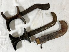 2 SUDAN DAGGERS, ONE WITH LEATHER SCABBARD,
