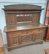 EARLY 20TH CENTURY OAK MIRROR BACK SIDEBOARD WITH 2 DRAWERS OVER 3 PANEL DOORS BY SHEPHERD &