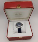 CARTIER BALLON BLEU GENTS AUTOMATIC STAINLESS STEEL WRISTWATCH, 43MM - CASE NO 527949 DY 3765,