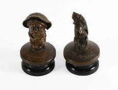 A Mr Maymore Bronze Mascot, the underside stamped and dated CHRISTMAS 1923, mounted on a later