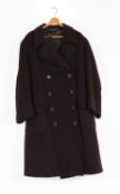 A Burberry's Double Breasted Brown Wool Motoring Jacket, size unknown, with part original label