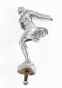 A Chrome Plated Car Mascot, in the form of ‘The Motor Owner’ Goddess, after the original by Mappin &
