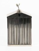 A Rolls-Royce Chrome Plated Drinks Flask, modelled as a car radiator surmounted by a Spirit of