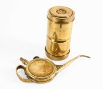 A Cylindrical 1920's Lucas Number 120 Spare Bulb Holder, complete with bulbs stamped JOSEPH LUCAS