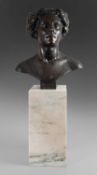 French School (Early 20th Century): A Patinated Bronze Bust of a Woman, head and shoulders study,