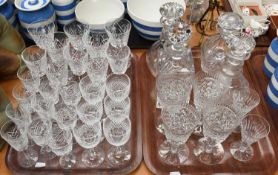 A Part Suite of Waterford Crystal, in the "Clare" Pattern, comprising: five red wine glasses, five